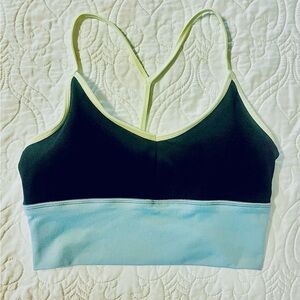 GAIAM Black, Blue, & YellowSports Bra w/removeable light padding